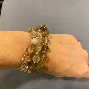 3 elastic brown variety bracelets